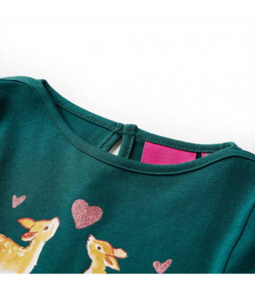 Kids' T-shirt with Long Sleeves Dark Green 128