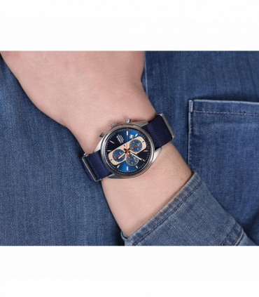 Lorus Mens Urban Chronograph Dated Blue Dial Blue Nylon Strap Watch RM357GX9 BRAND NEW BUT NEEDS BATTERY