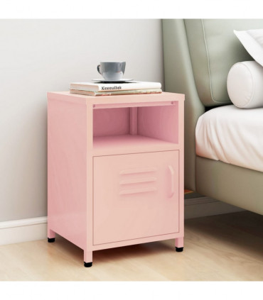 Nightstand Pink 35x35x51 cm Steel