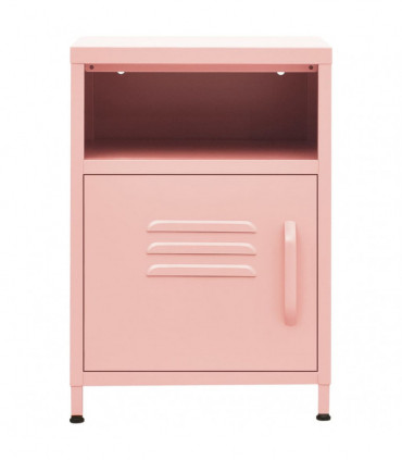 Nightstand Pink 35x35x51 cm Steel