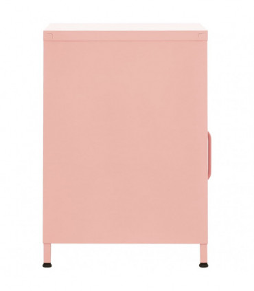 Nightstand Pink 35x35x51 cm Steel