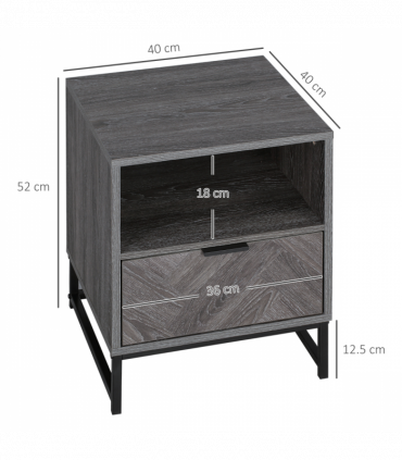 Nightstand, Bedside Table with Drawer and Shelf End Table Living Room, Bedroom