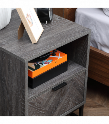 Nightstand, Bedside Table with Drawer and Shelf End Table Living Room, Bedroom