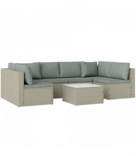 Outsunny 7 Pieces Rattan Garden Furniture Set with Cushions, Light Brown