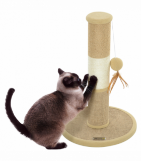PawHut 47cm Tall Cat Scratching Post for Indoor Cats, with Sisal Rope, Brown