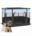 PawHut Portable Dog Pen for Puppies, Rabbits, Kittens, Guinea Pigs - Grey