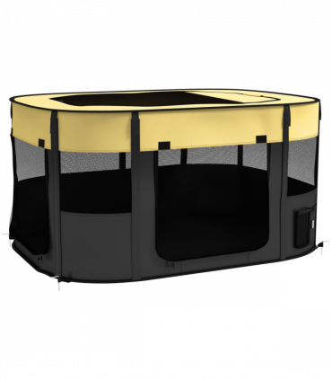 PawHut Portable Dog Pen for Puppies, Rabbits, Kittens, Guinea Pigs - Yellow