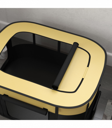 PawHut Portable Dog Pen for Puppies, Rabbits, Kittens, Guinea Pigs - Yellow