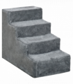 Portable Dog Stairs with Washable Plush Cover, for High Bed Sofa - Light Grey