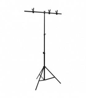 T-Shape Background Stand Black 91x60x(70-200) cm