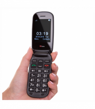 TTfone Lunar TT750 Black Flip Big Button Easy Menu Mobile with Giff Gaff SIM Network