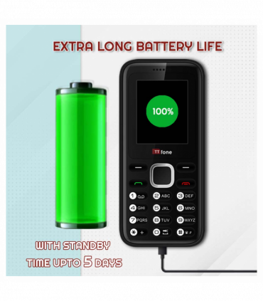 TTfone TT150 Black Dual SIM Mobile with USB Cable, EE Pay As You Go