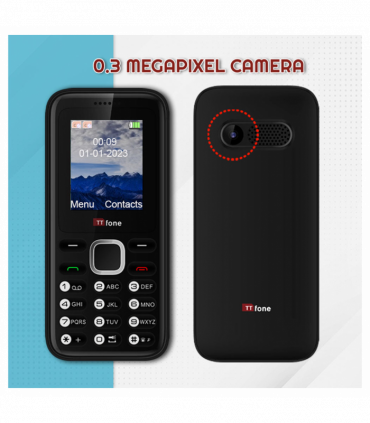 TTfone TT150 Black Dual SIM with Mains Charger, Vodafone Pay As You Go