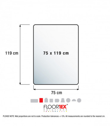 Ultimat® Polycarbonate Rectangular Chair Mat for Carpets up to 12mm - 75 x 119cm