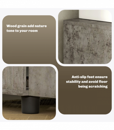 Vinsetto 2-Tier Locking Filing Cabinet Office Storage Cabinet, Grey