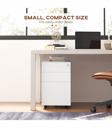 Vinsetto Steel File Cabinet with Lock Hanging Bar for Letter A4 Legal Size White