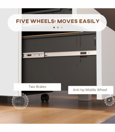 Vinsetto Steel File Cabinet with Lock Hanging Bar for Letter A4 Legal Size White