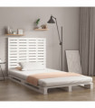 Wall Headboard White 96x3x91.5 cm Solid Wood Pine