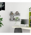 Wall Shelf 2 pcs Concrete Grey 80x11.5x18 cm Engineered Wood