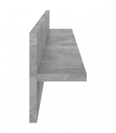 Wall Shelf 2 pcs Concrete Grey 80x11.5x18 cm Engineered Wood