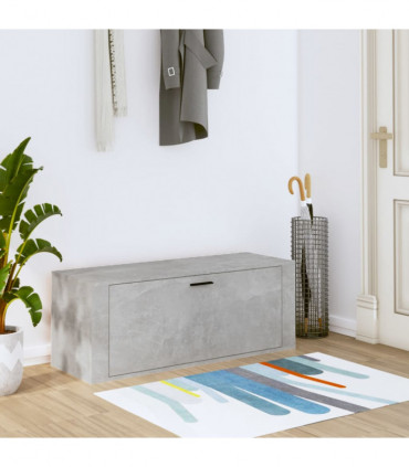 Wall Shoe Cabinet Concrete Grey 100x35x38 cm Engineered Wood