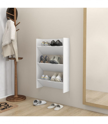 Wall Shoe Cabinet White 60x18x90 cm Engineered Wood