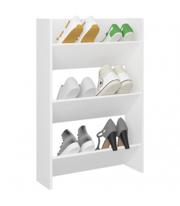 Wall Shoe Cabinet White 60x18x90 cm Engineered Wood