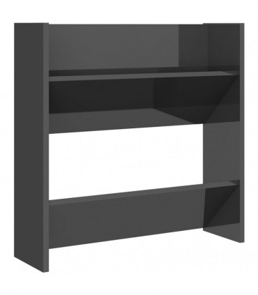 vidaXL Wall Shoe Cabinets 4 pcs High Gloss Grey 60x18x60 cm Engineered Wood