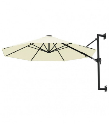 Wall-Mounted Parasol with Metal Pole 300 cm Sand