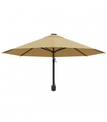Wall-Mounted Parasol with Metal Pole 300 cm Taupe