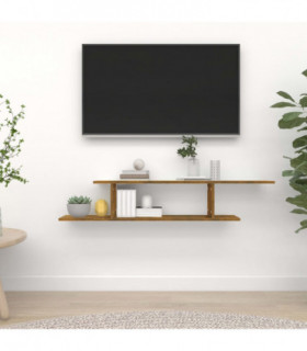 Wall-Mounted TV Shelf Smoked Oak 125x18x23 cm Engineered Wood