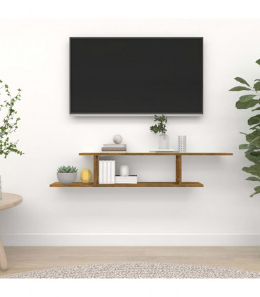Wall-Mounted TV Shelf Smoked Oak 125x18x23 cm Engineered Wood