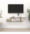 Wall-Mounted TV Shelf Smoked Oak 125x18x23 cm Engineered Wood