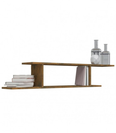 Wall-Mounted TV Shelf Smoked Oak 125x18x23 cm Engineered Wood