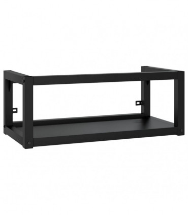 Wall-mounted Bathroom Washbasin Frame Black 79x38x31 cm Iron