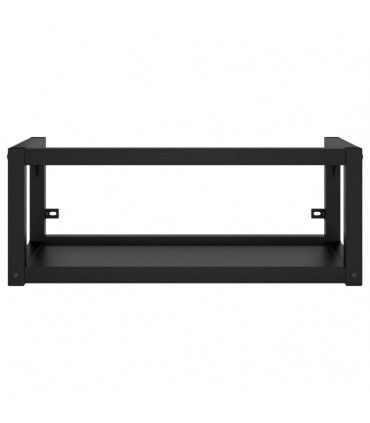Wall-mounted Bathroom Washbasin Frame Black 79x38x31 cm Iron
