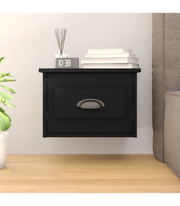 vidaXL Wall-mounted Bedside Cabinet Black 41.5x36x28cm