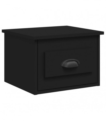 vidaXL Wall-mounted Bedside Cabinet Black 41.5x36x28cm