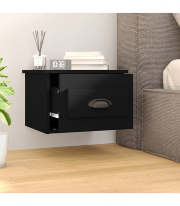 vidaXL Wall-mounted Bedside Cabinet Black 41.5x36x28cm