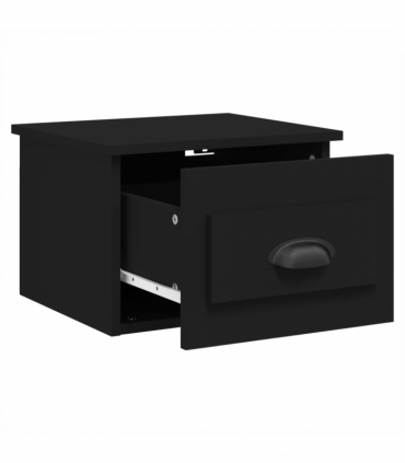 vidaXL Wall-mounted Bedside Cabinet Black 41.5x36x28cm