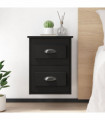 vidaXL Wall-mounted Bedside Cabinet Black 41.5x36x53cm