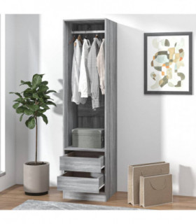 Wardrobe with Drawers Grey Sonoma 50x50x200 cm Engineered Wood