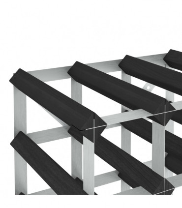 Wine Rack for 20 Bottles Black Solid Pine Wood