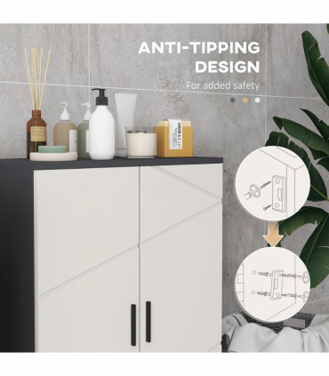 kleankin Bathroom Storage Cabinet, Small Bathroom Cabinet with Soft Close Doors