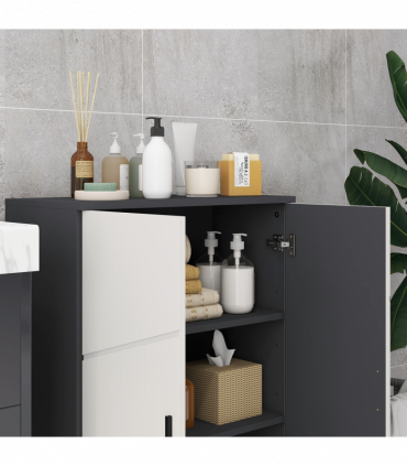 kleankin Bathroom Storage Cabinet, Small Bathroom Cabinet with Soft Close Doors