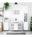 vidaXL 3 Piece Bathroom Furniture Set White Engineered Wood