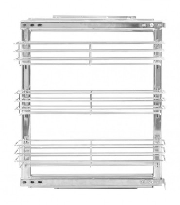 vidaXL 3-Tier Pull-out Kitchen Wire Basket Silver 47x15.5x55.5 cm