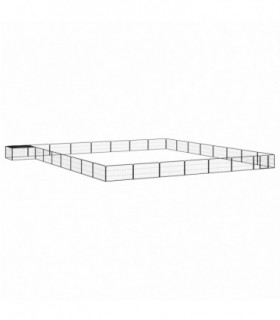 vidaXL 32-Panel Dog Playpen Black 100x50 cm Powder-coated Steel
