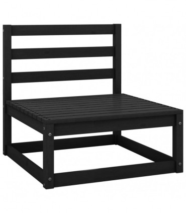 vidaXL 5 Piece Garden Lounge Set Black Solid Pinewood