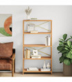vidaXL 5-Tier Shelf 80x30x146 cm Solid Wood Oak